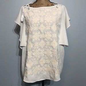 Massimo Blouse White & Cream Size Large